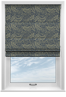 William Morris Larkspur, Woven Indigo - Roman Blind
